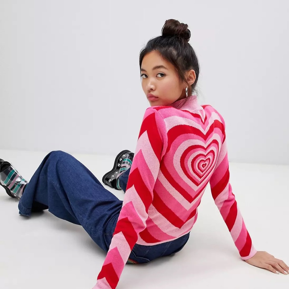Lazy Oaf Authentic All my Heart sweater size small
